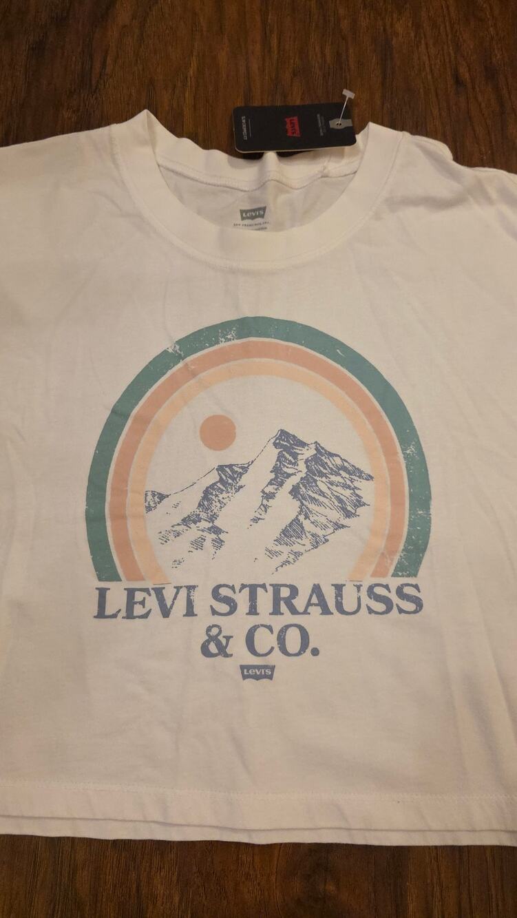 Levi's Long Sleeve cropped mountain graphic shirt